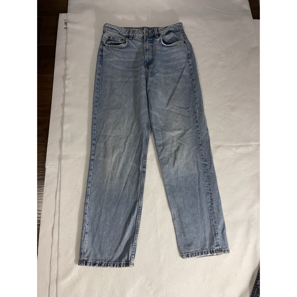 Zara Classic Blue Denim Pants High Rise Mom Jeans - Medium Wash, Size 8 EUR 40